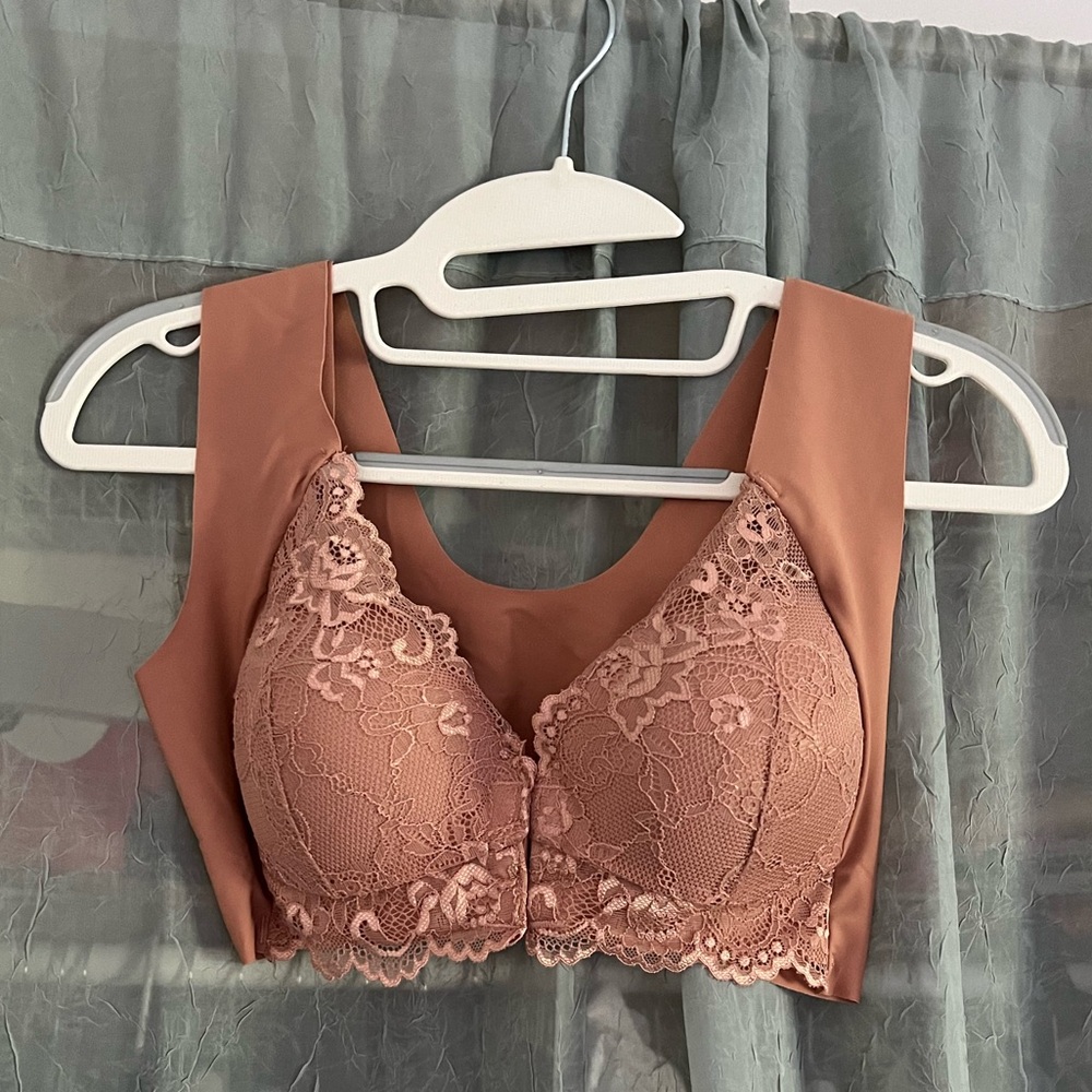 Tan Lace Bralette No Underwire